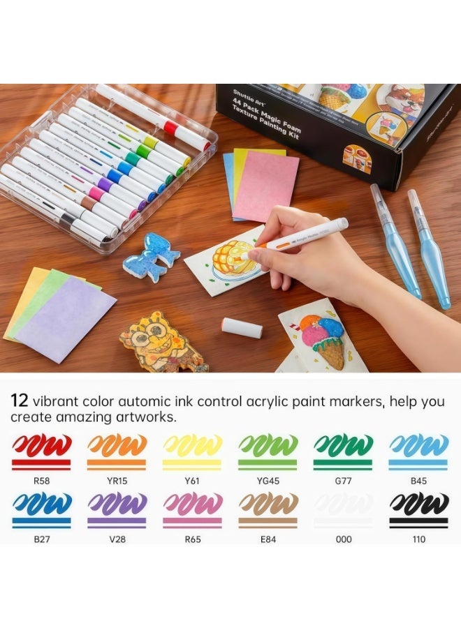 OSHIMA Diy 3D Painting Kit, Foam Texture Painting Paper Kids Creative Art Set, Safe Magic Fluffy Paint and Fluffy Paint Paper for Arts & Crafts (Rectangle) - Image 5